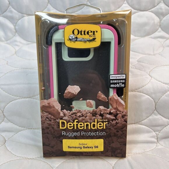 OtterBox NEW Defender Series Samsung Galaxy S6 Pink Cell Phone Case Protective - Picture 1 of 6